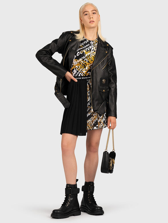 Pleated skirt with baroque print - 4