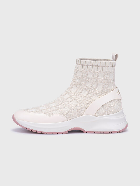 High sports shoes in ecru color - 4