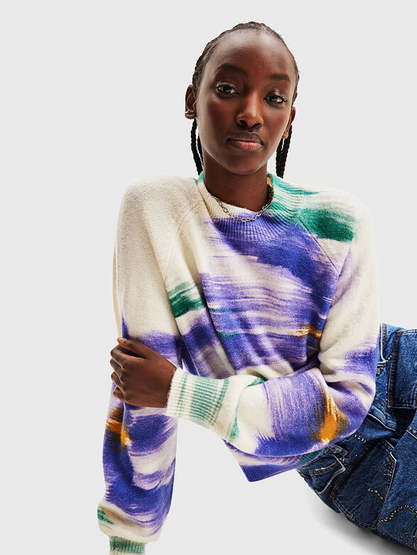 Sweater with multicolored print - 4