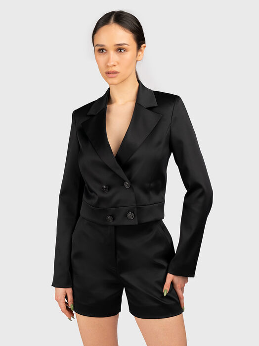 AURORA сatin effect cropped blazer