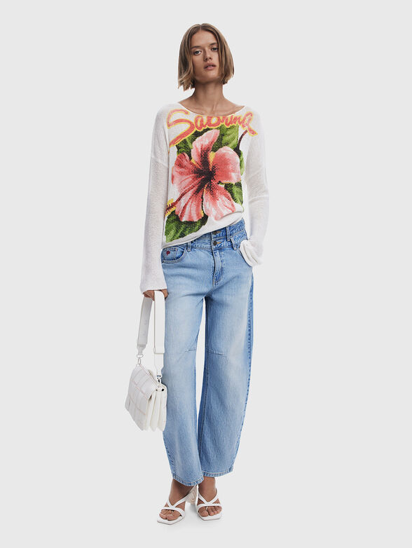 Sweater with floral print - 1