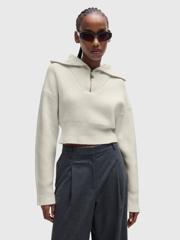 SHEVENI sweater with zip collar - 1