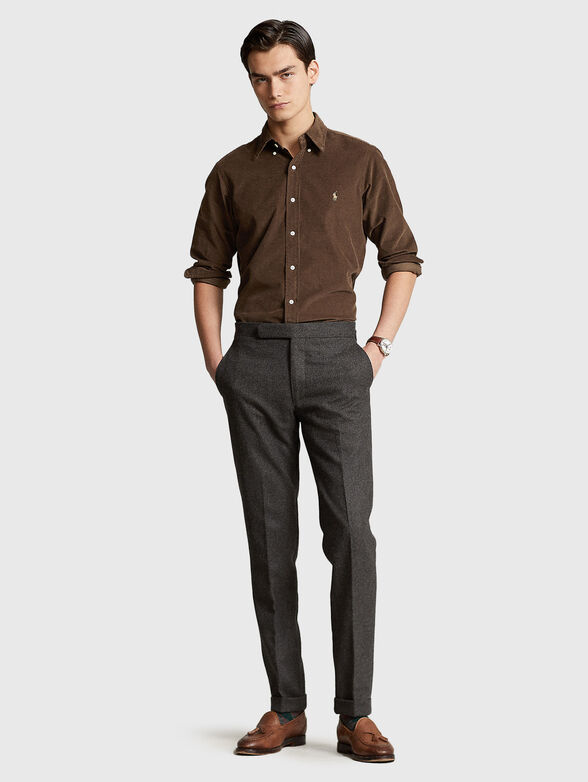 Brown logo cotton shirt - 2