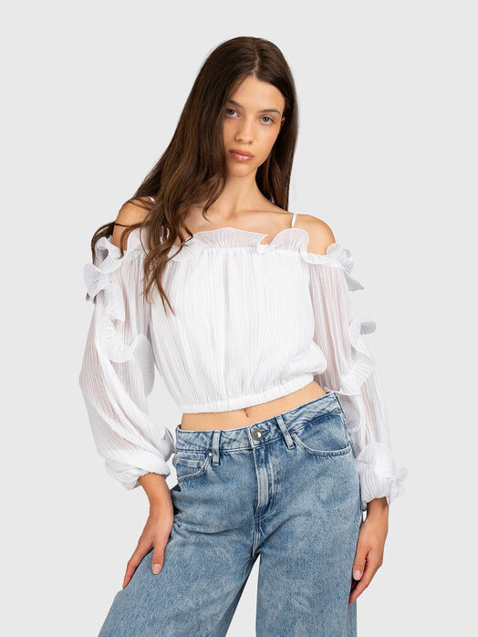 GABRIELLA pleated blouse in beige