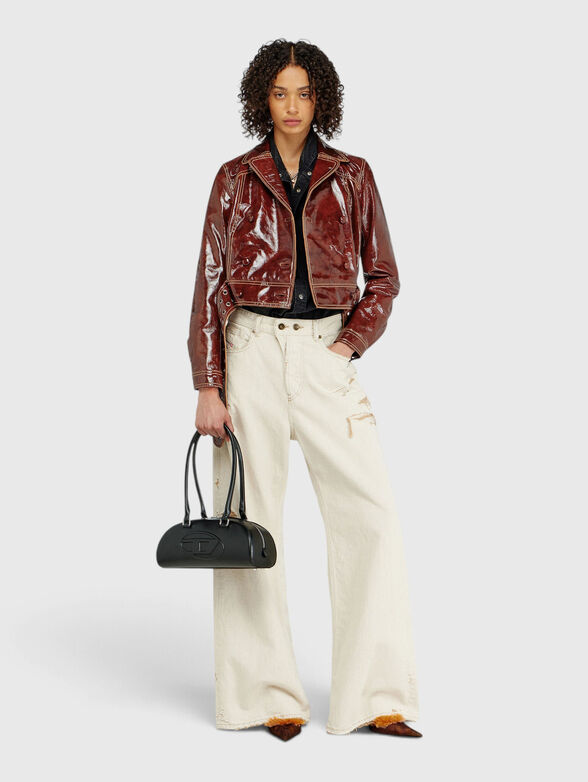Brown leather jacket - 2