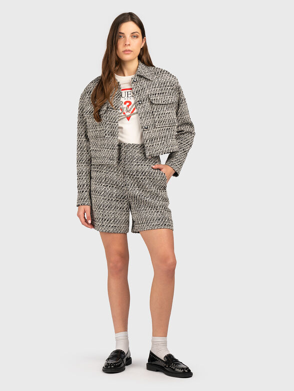 Cotton T-shirt with logo print and rhinestones - 2