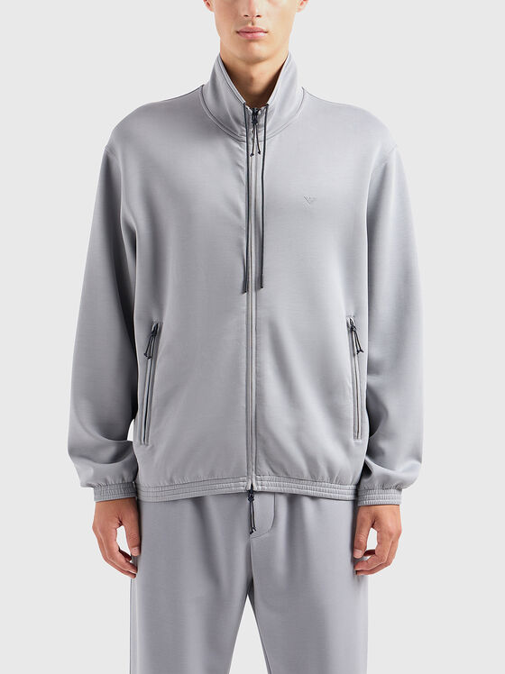 Grey sweatshirt with zip - 1