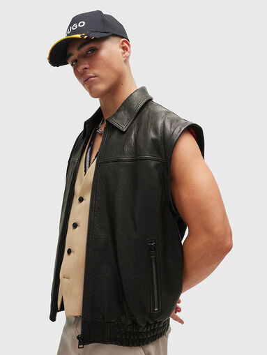 LYON leather jacket with removable sleeves - 4