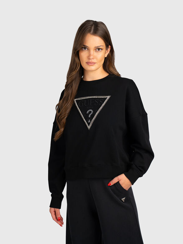 Triangle logo sweatshirt with rhinestones - 1