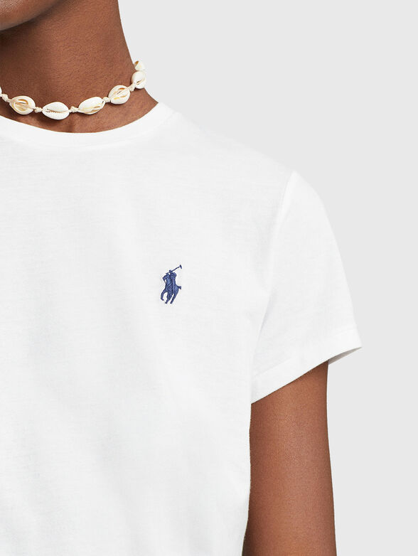 White cotton Т-shirt with logo embroidery - 4