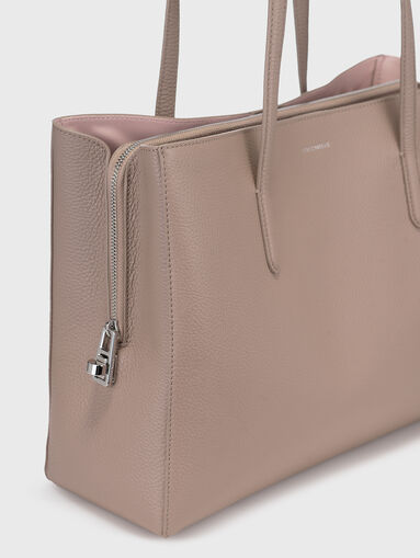 Beige leather bag  - 4