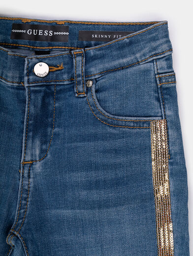 Skinny jeans with accent gold sequins - 3