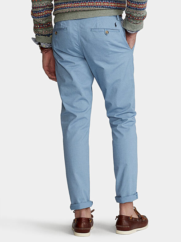Cotton pants in blue color - 3