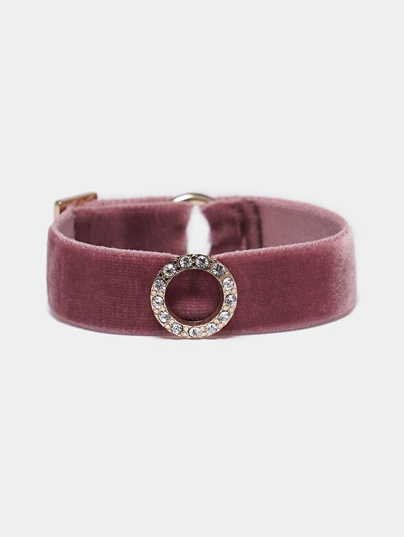 Velvet bracelet with rhinestones - 1