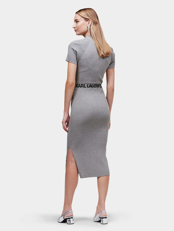 Knitted dress with short sleev and lurex threads - 2