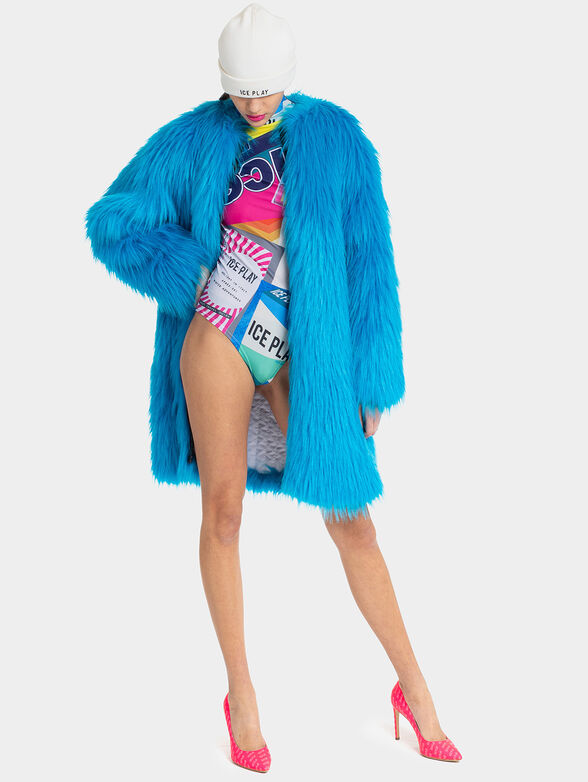 Faux fur coat with zip - 2