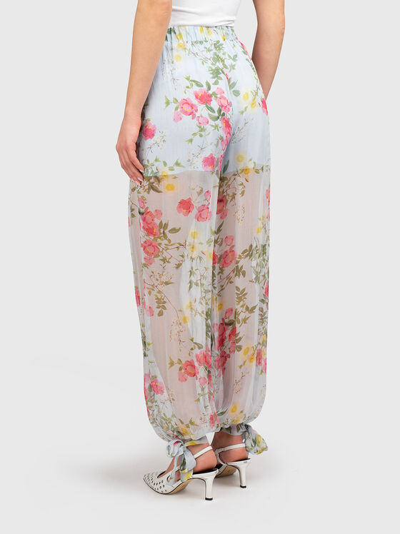 Панталон от вискоза с флорален принт - 2
