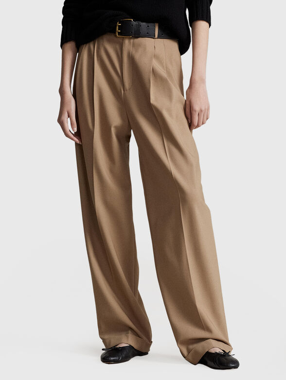 Wool blend trousers with wide legs - 1