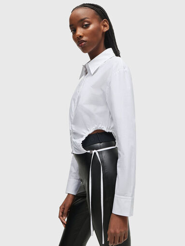 ELIESA white shirt with cut-out details and ties - 5