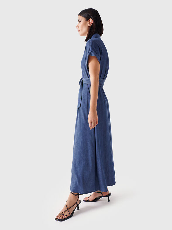 Belted blue dress - 3