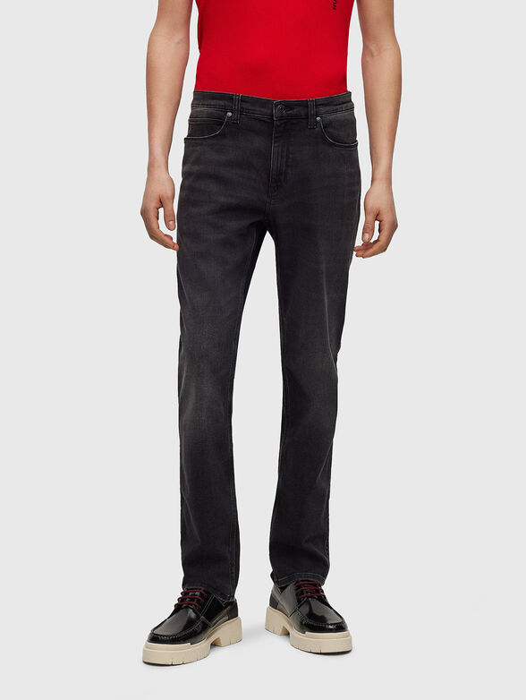 Dark gray slim jeans - 1