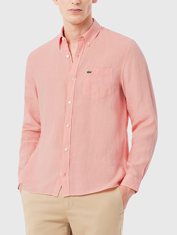 Pink linen shirt - 1