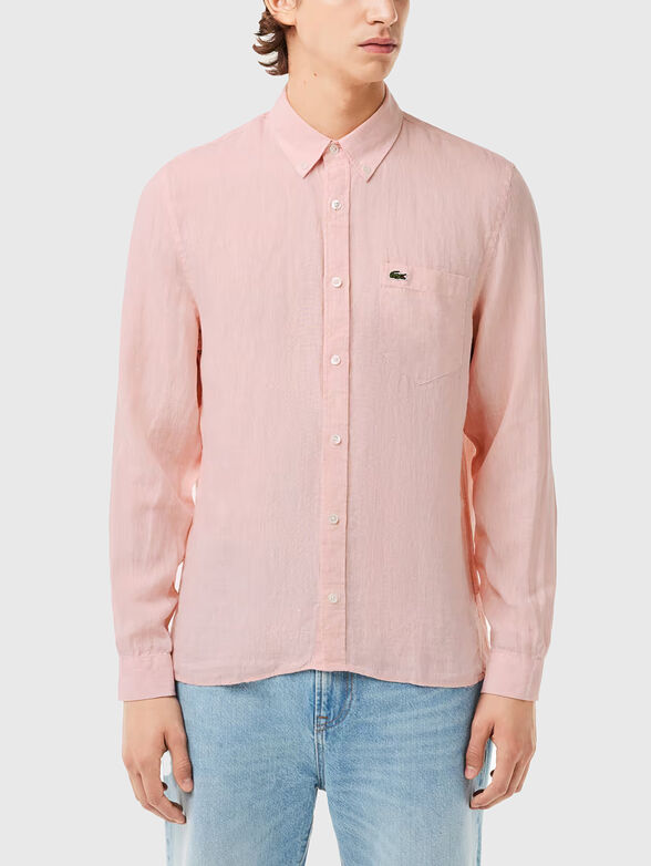 Navy blue linen shirt​ - 1