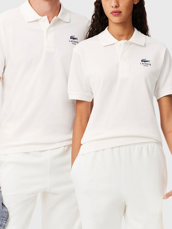 Unisex cotton polo shirt with logo embroidery - 1