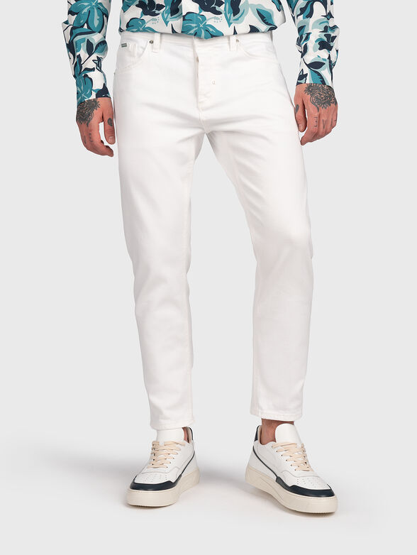 ARGON cropped jeans in white - 1