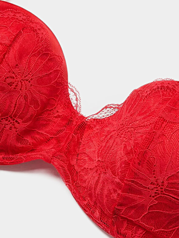 Red bra with lace - 4