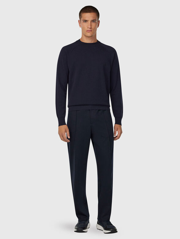 Wool sweater with oval neckline  - 2