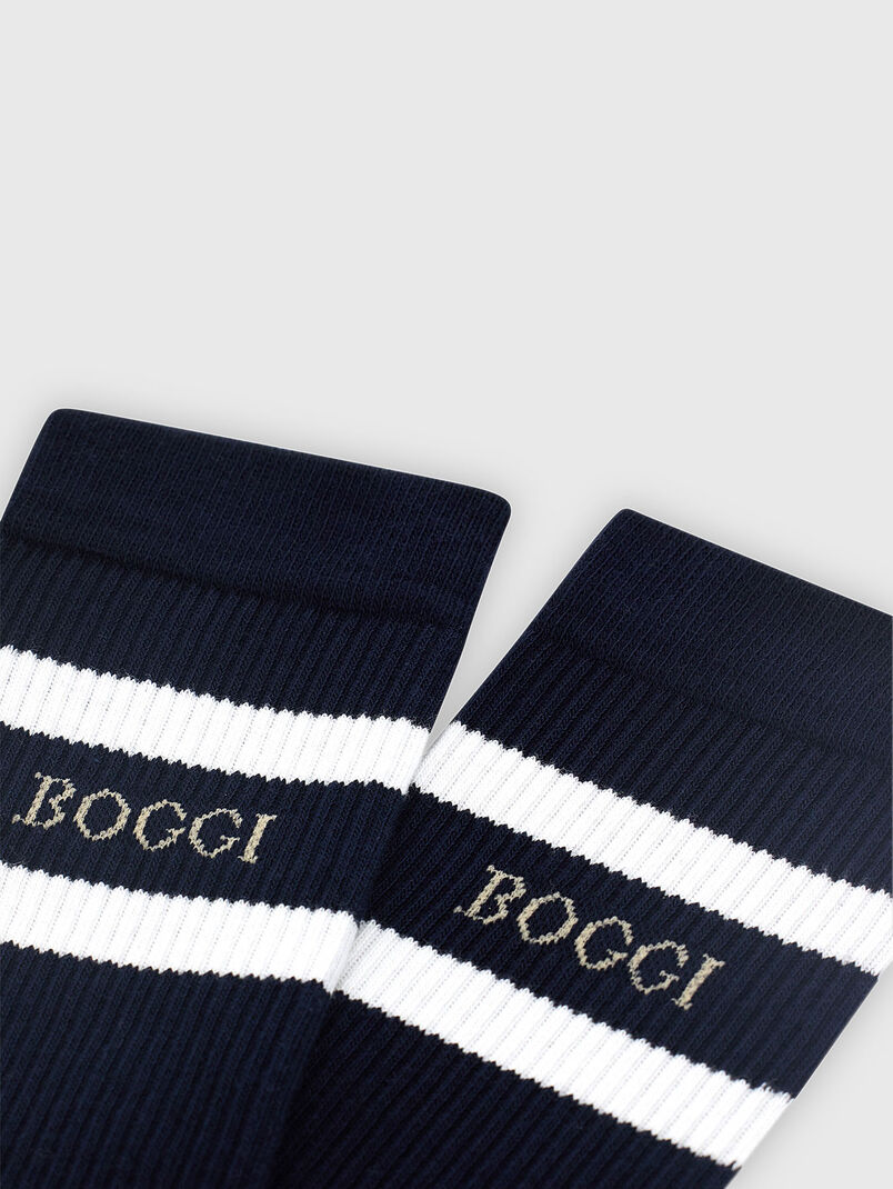 Navy socks with logo - 3