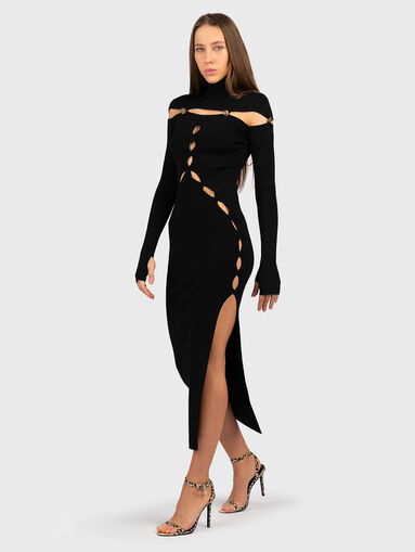 Midi dress with cut out details  - 3