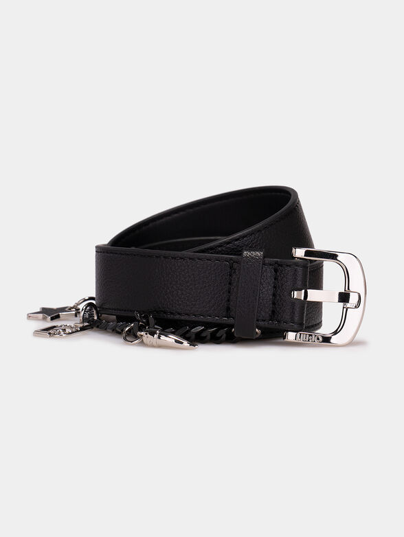 Belt with accent chain and logo charms - 1