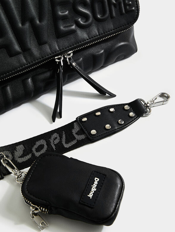 Crossbody bag with embossed message - 5