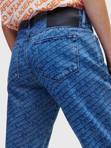 Blue jeans with monogram logo print - 3