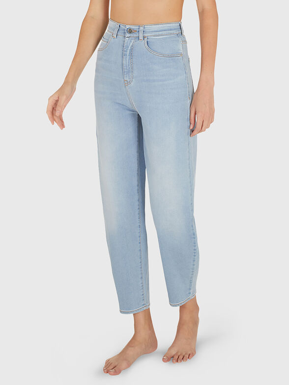 High waist jeans with logo - 4