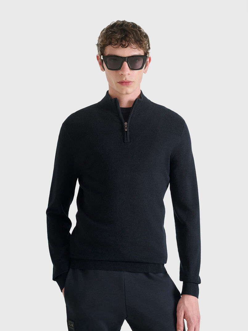 Black slim zip sweater - 3