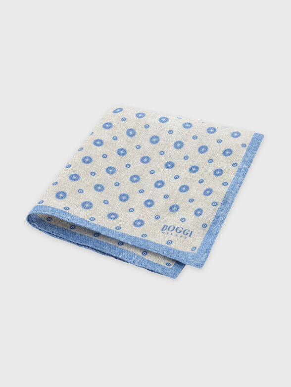 Printed linen jacket pocket square - 1