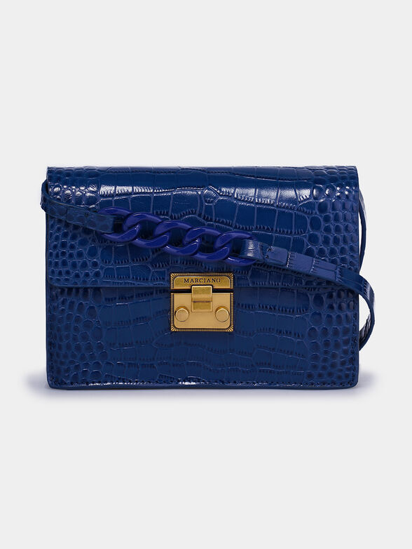 Blue crossbody bag with animal print - 1