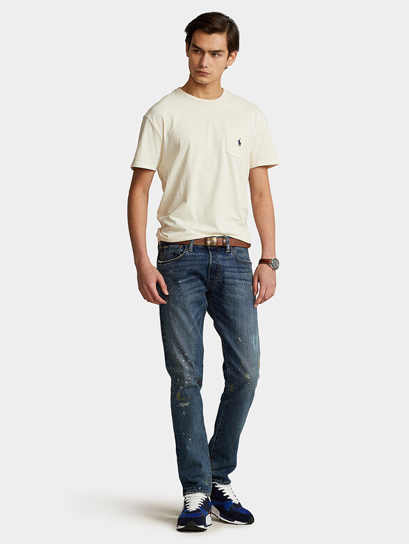 T-shirt with contrast logo and pocket - 2