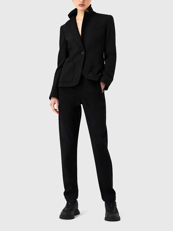 Black blazer with single-breasted fastening - 1