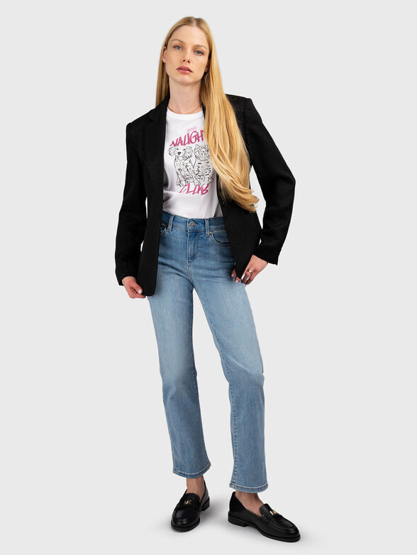 T-shirt with print and rhinestones - 2