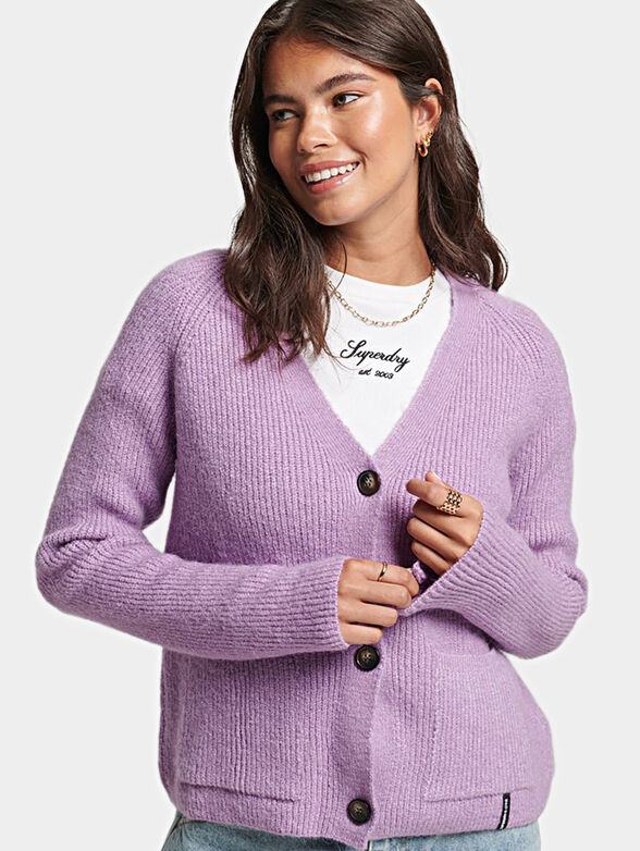 Beige cardigan with buttons and pockets - 4