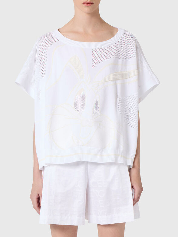 Oversized sweater with short sleeves - 1