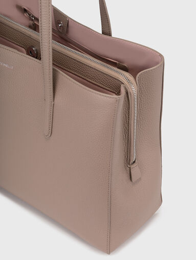 Beige leather bag  - 5