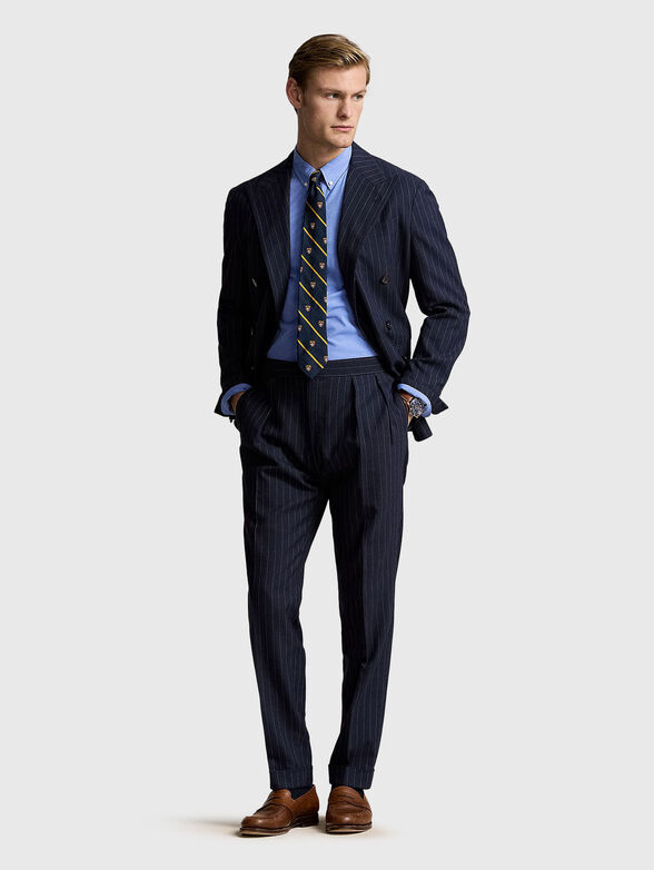 Blue slim fit cotton shirt - 2