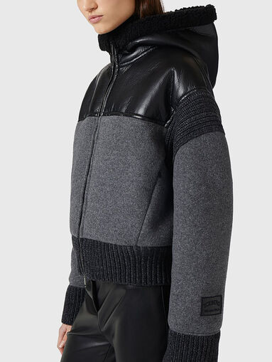 Padded bomber jacket with hood - 5