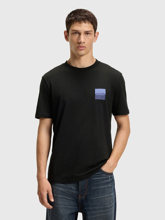 Cotton T-shirt with oval neckline - 1