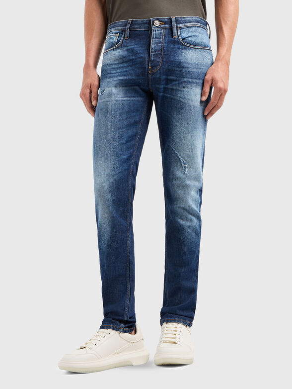 Blue jeans with washed effect - 1